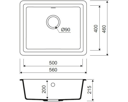 Кухонная мойка черный IDDIS Tanto TU3B561I87