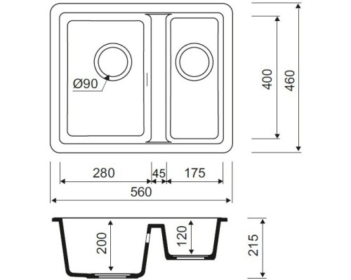 Кухонная мойка белый IDDIS Tanto TU4W565I87