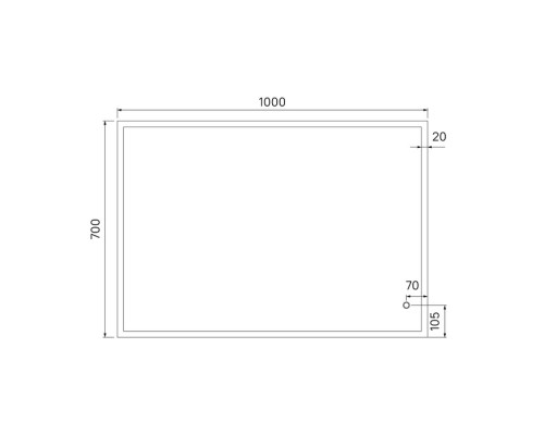 Зеркало 100x70 см IDDIS Brick BRI1000i98