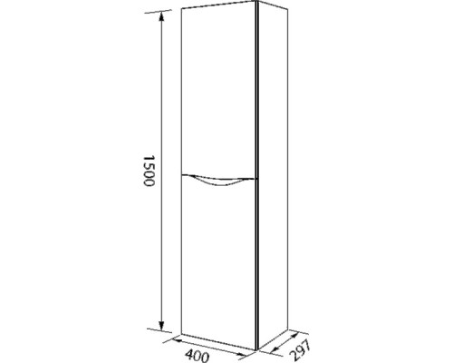 Пенал подвесной белый глянец R IDDIS Cloud CLO40W0i97