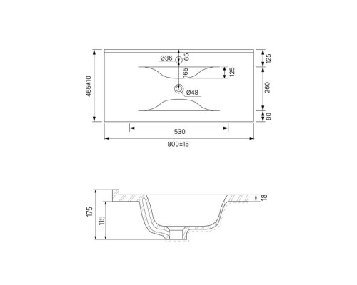 Тумба с раковиной белый матовый 80 см IDDIS Oxford OXF80W0i95K