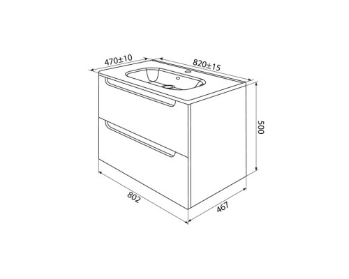 Тумба с раковиной белый глянец 82 см IDDIS Edifice EDI80W0i95K