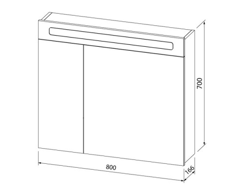 Зеркальный шкаф 80x70 см ясень шимо R IDDIS Mirro MIR80N2i99