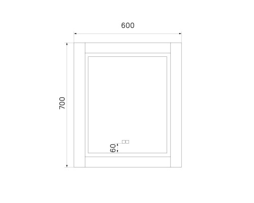 Зеркало 60x70 см белый матовый IDDIS Oxford ЗЛП111