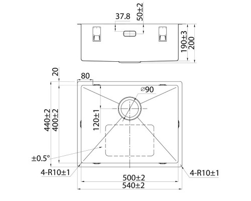 Кухонная мойка IDDIS Edifice графит EDI54G0i77