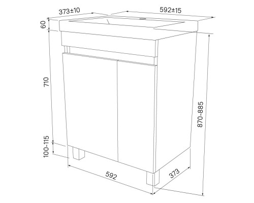 Тумба белый матовый 59,2 см IDDIS Zodiac ZOD6CDFi95