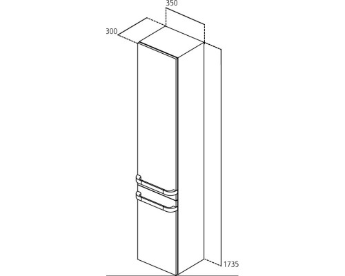 Подвесная колонна правосторонняя белый глянец Ideal Standard Tonic II R4315WG