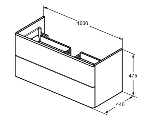 Тумба белый глянец 100 см 2 ящика Ideal Standard SoftMood T7802WG