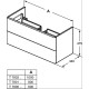 Тумба орех 80 см 2 ящика Ideal Standard SoftMood T7801S6