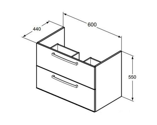 Тумба белый глянец 60 см 2 ящика Ideal Standard Tempo E3240WG