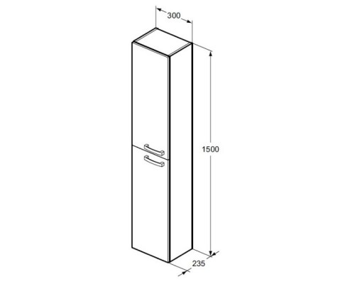 Подвесная колонна с 2-мя реверсивными дверцами белый глянец Ideal Standard Tempo E3243WG