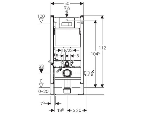 Комплект подвесной унитаз OWL 1975 Vind OWLT190302 + система инсталляции Geberit 458.125.21.1