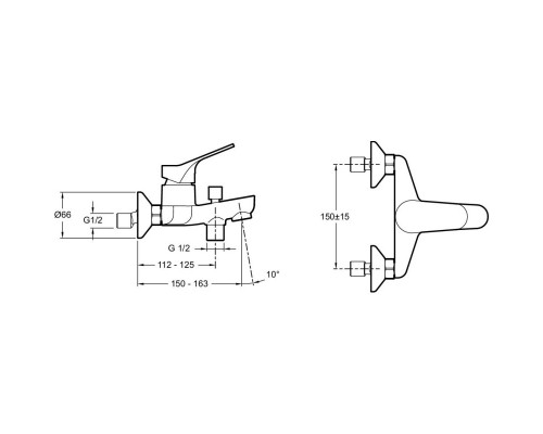 Смеситель для ванны Jacob Delafon Brive E75766-CP + E32910-CP