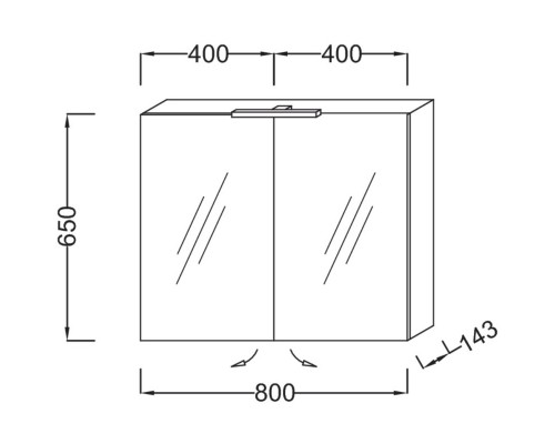 Зеркальный шкаф квебекский дуб 80x65 см Jacob Delafon Odeon Up EB796RU-E10