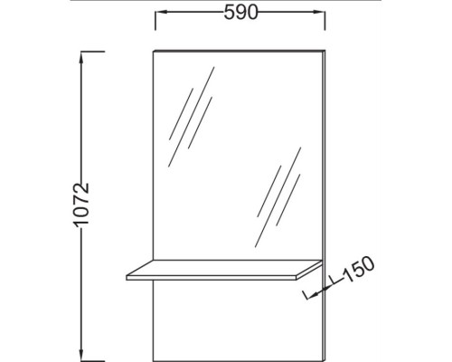 Зеркало с полкой белый 59*107,2 см Jacob Delafon Struktura EB1212-N18