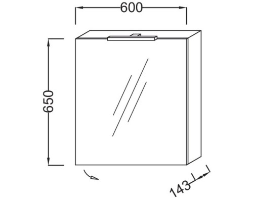 Зеркальный шкаф правосторонний квебекский дуб 60x65 см Jacob Delafon Odeon Up EB795DRU-E10