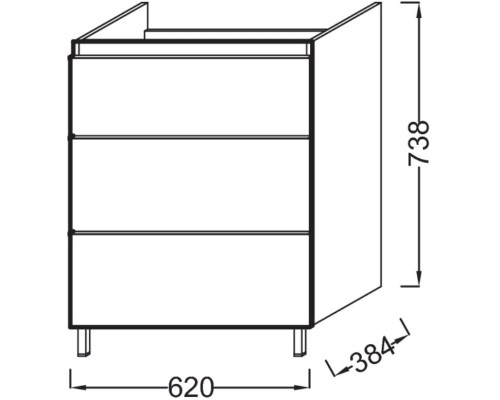 Тумба серый дуб 62 см Jacob Delafon Odeon Up EB991D-E71