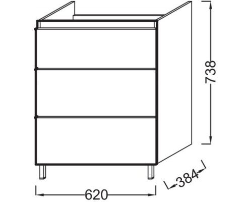 Тумба серый дуб 62 см Jacob Delafon Odeon Up EB991G-E71