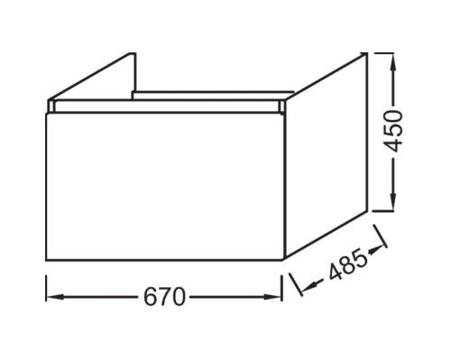 Тумба серый антрацит 67 см Jacob Delafon Odeon Up EB860-N14