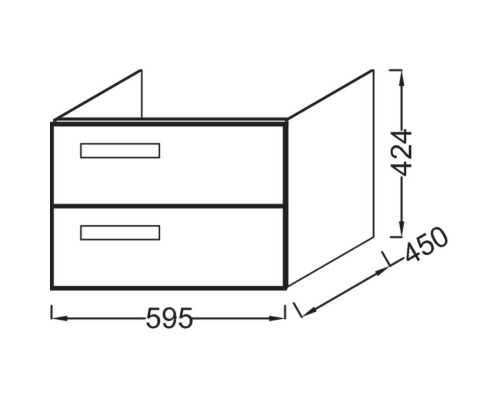 Тумба белый глянец 59,5 см Jacob Delafon Rythmik EB1301-G1C