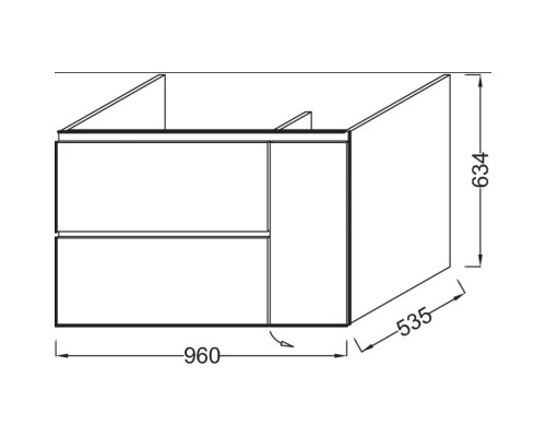 Тумба белый 96 см Jacob Delafon Soprano EB1331-N18