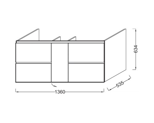 Тумба белый 136 см Jacob Delafon Soprano EB1332-N18