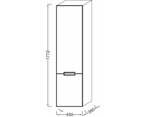 Подвесная колонна правосторонняя серый антрацит глянец Jacob Delafon Reve EB1141D-442