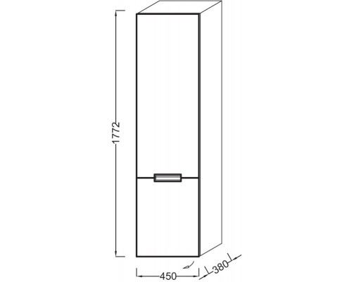 Подвесная колонна левосторонняя серый антрацит глянец Jacob Delafon Reve EB1141G-442