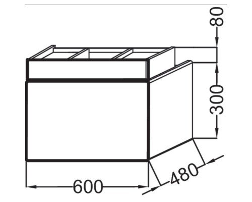 Тумба черный глянец 60 см Jacob Delafon Terrace EB1185-274