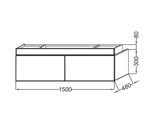 Тумба белый глянец 150 см Jacob Delafon Terrace EB1189-G1C