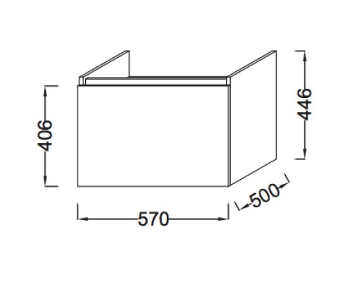 Тумба под столешницу 57 см Jacob Delafon Parallel EB514-E10