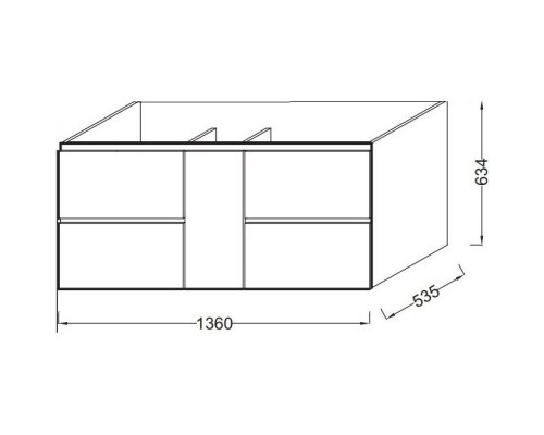 Тумба арлингтонгский дуб 136 см Jacob Delafon Soprano EB1335-E70