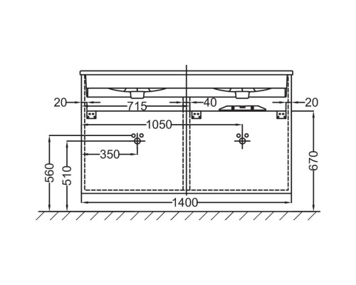 Тумба черное дерево 140 см Jacob Delafon Vox EB2020-RA-E15