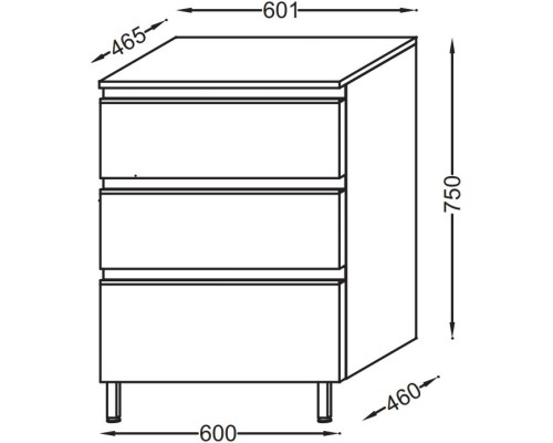 Комод белый 60,1 см Jacob Delafon Vox EB2065-RA-N18