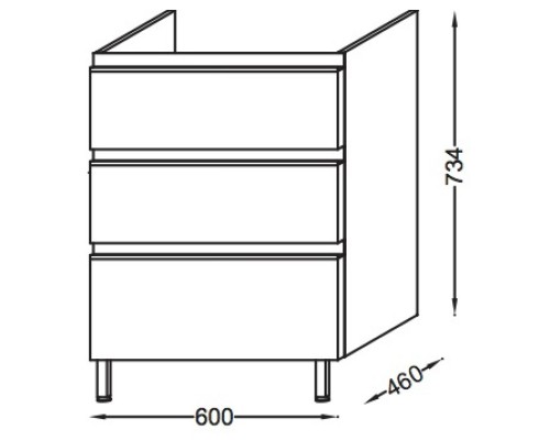 Тумба белый 60 см Jacob Delafon Vox EB2050-RA-N18