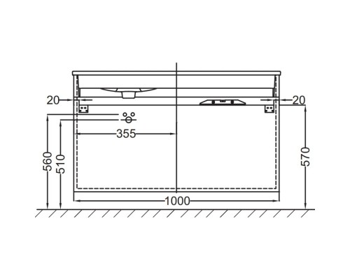 Тумба черное дерево 100 см Jacob Delafon Vox EB2046-RA-E15