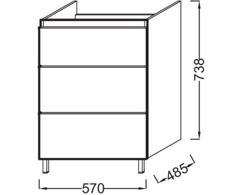 Тумба нежно-розовый матовый 57 см Jacob Delafon Odeon Up EB990-M71