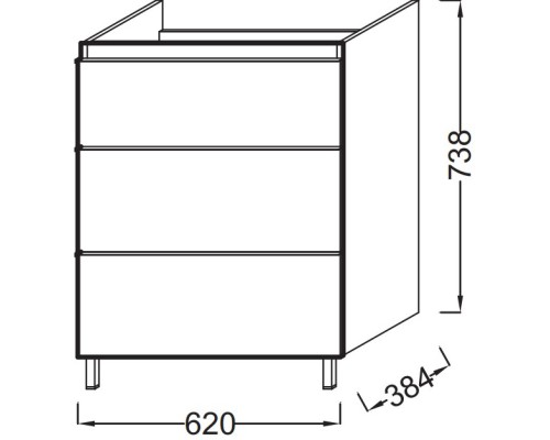 Тумба серый антрацит глянец 62 см Jacob Delafon Odeon Up EB991D-442