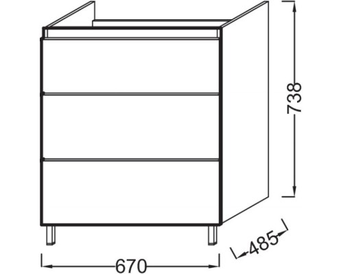 Тумба белый глянец 67 см Jacob Delafon Odeon Up EB992-G1C