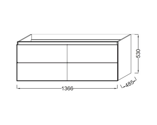 Тумба белый 136,6 см Jacob Delafon Odeon Up EB997-N18