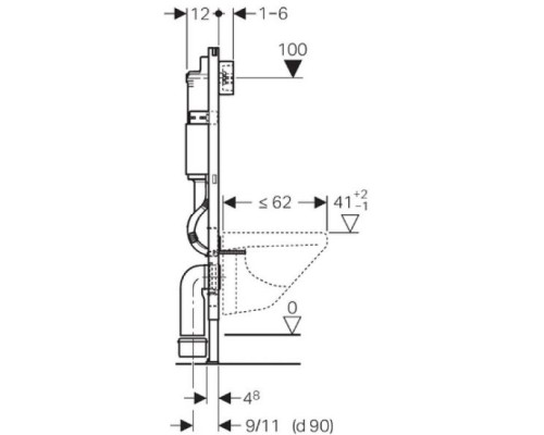 Комплект подвесной унитаз Jacob Delafon Struktura EDE102-00 + E70024-00 + система инсталляции Geberit 458.125.11.1