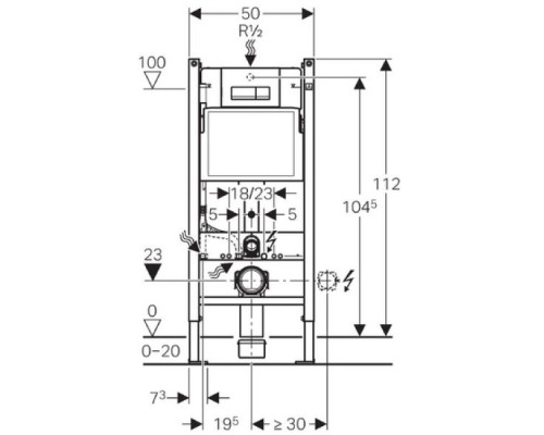 Комплект подвесной унитаз Jacob Delafon Struktura EDE102-00 + E4270-00 + система инсталляции Geberit 458.125.21.1