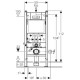 Комплект подвесной унитаз Jacob Delafon Struktura EDE102-00 + E4270-00 + система инсталляции Geberit 458.125.21.1