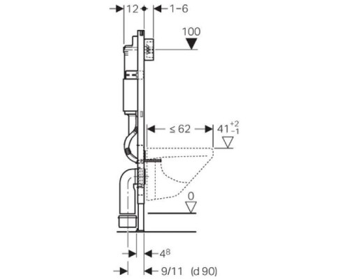 Комплект подвесной унитаз Jacob Delafon Struktura EDF102-00 + E4272-00 + система инсталляции Geberit 458.124.21.1