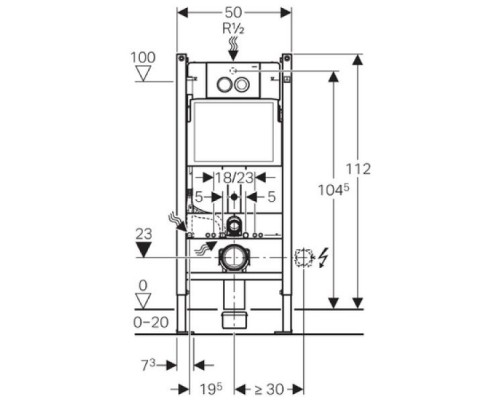 Комплект подвесной унитаз Jacob Delafon Struktura EDF102-00 + E4272-00 + система инсталляции Geberit 458.124.21.1