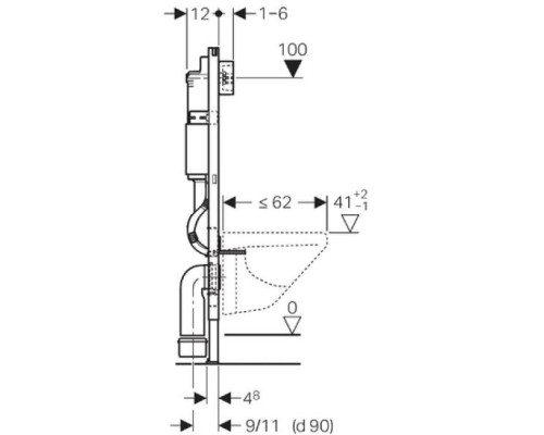 Комплект подвесной унитаз Jacob Delafon Struktura EDF102-00 + E4272-00 + система инсталляции Geberit 458.125.11.1