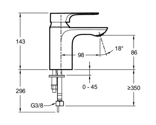 Комплект смесителей Jacob Delafon Aleo+ E72319-CP + E72314-CP