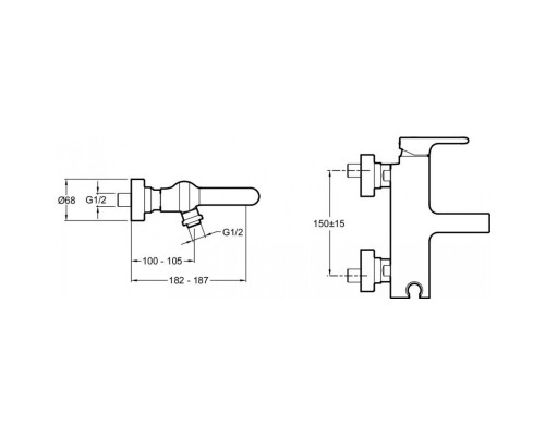 Комплект смесителей Jacob Delafon Singulier E10867-CP + E10860-CP + E99898RU-CP