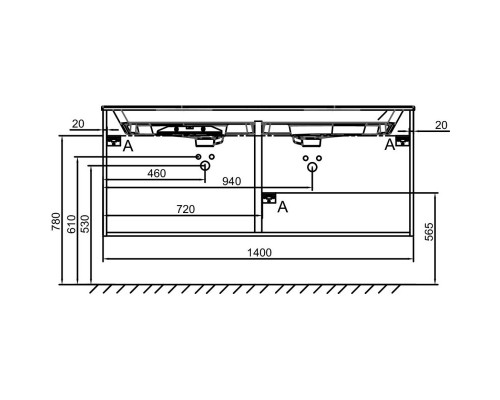 Тумба сине-зеленый матовый 140 см Jacob Delafon Odeon Rive Gauche EB2526-R6-M85