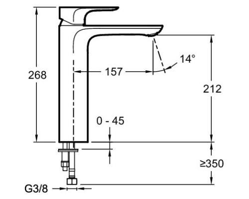 Смеситель для раковины Jacob Delafon Aleo E72299-CP